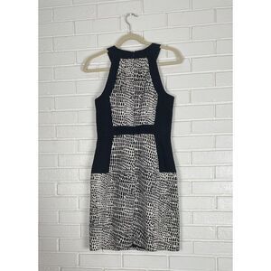 Trina Turk‎ Sleeveless Black White Sheath Lined Dress Women's Size 6